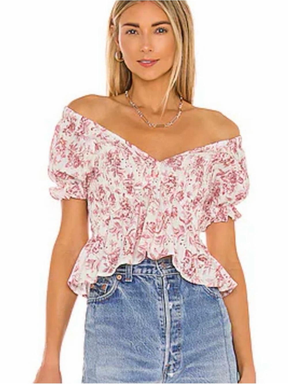 MINKPINK Love Story floral top small NWOT